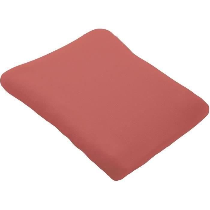 Housse de matelas a langer en éponge bouclette - Terracotta - 50 X 75 cm