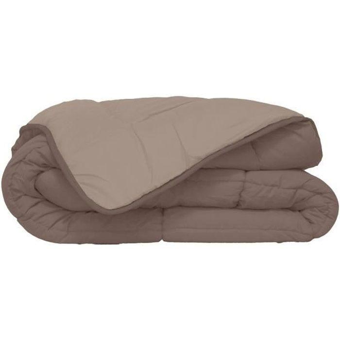 HUDSON Couette légere Microfibre 200g/m² 140x200cm Taupe & Lin - Paloma Tech