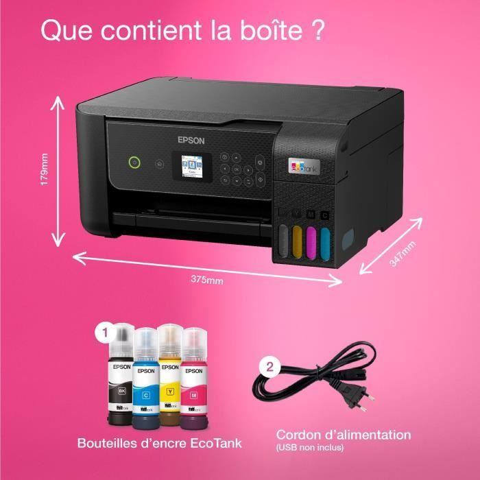 Imprimante multifonction A4 - EPSON - Ecotank ET-2870 - Wi-Fi - Réservoirs d'encre - 3 ans d'encre inclus - Paloma Tech