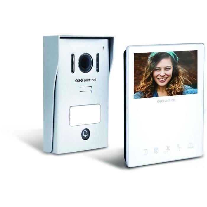 Interphone vidéo filaire coloris blanc - VisioKit 4.3 - SCS SENTINEL - Garantie 3 ans