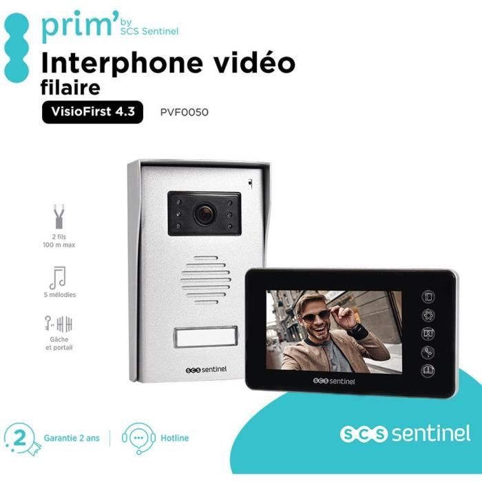 Interphone vidéo filaire - VisioFirst 4.3 - SCS SENTINEL - Garantie 3 ans