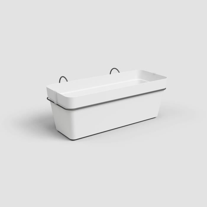 Jardiniere ARTEVASI - Kit balcon Capri RE 50cm blanc - Avec réserve d'eau - Plastique - Paloma Tech