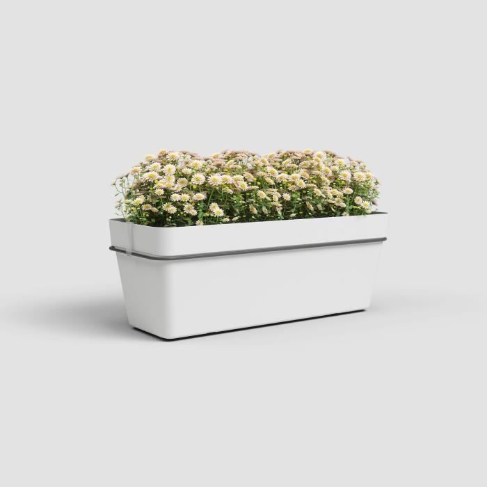 Jardiniere ARTEVASI - Kit balcon Capri RE 50cm blanc - Avec réserve d'eau - Plastique - Paloma Tech