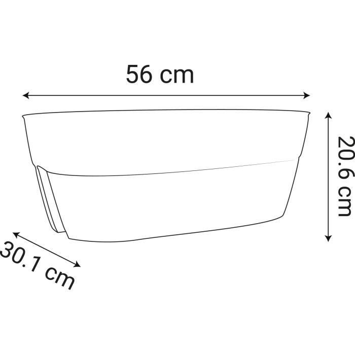 Jardiniere Cavaliere Osaka 19,5 L - EDA - pour Balcons et Rambardes - Gris anthracite - Paloma Tech