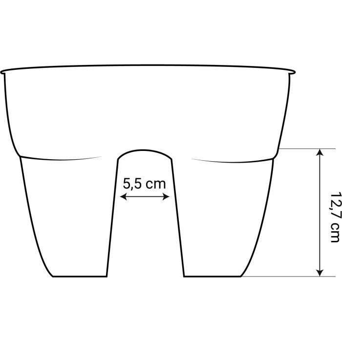 Jardiniere Cavaliere Osaka 19,5 L - EDA - pour Balcons et Rambardes - Gris anthracite - Paloma Tech