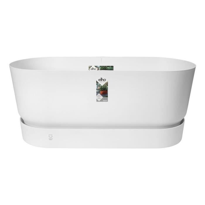 Jardiniere - ELHO - Greenville Terrase 80 Roues - Blanc - 78 x 35,9 x 33,5 cm - 42 L - Polypropylene - Paloma Tech