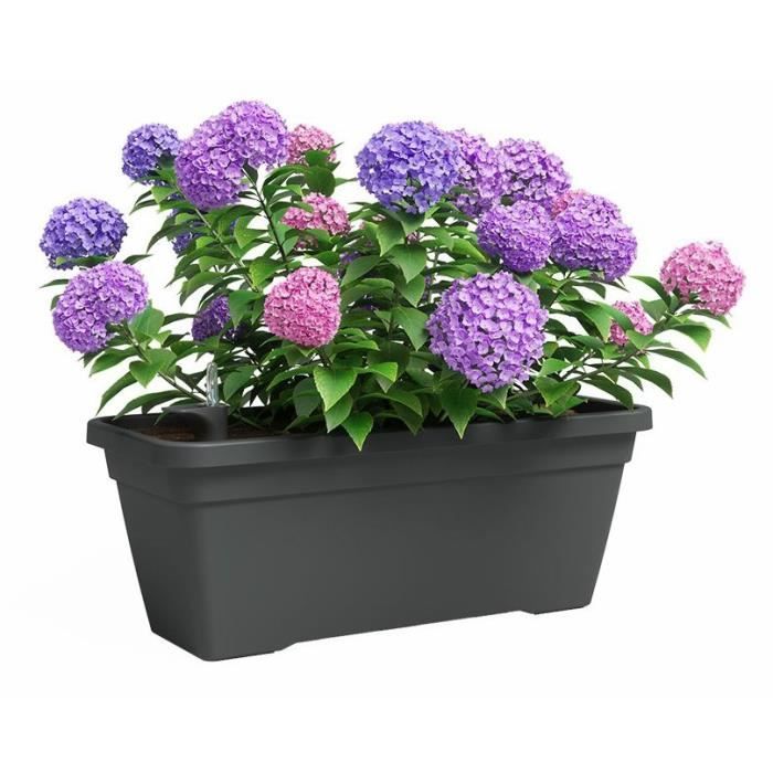 Jardiniere - Plastique - Anthracite - Rectangulaire - L77,9 x P24 x H22cm - ARTEVASI - Paloma Tech