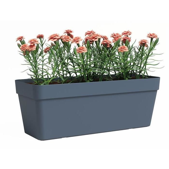 Jardiniere - Plastique - Bleu Ardoise - Rectangulaire - L49,9 x P20 x H18,1cm - ARTEVASI - Paloma Tech