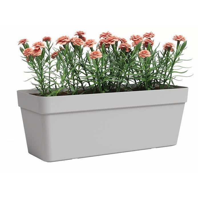 Jardiniere - Plastique - Gris clair - Rectangulaire - L49,9 x P20 x H18,1cm - ARTEVASI - Paloma Tech