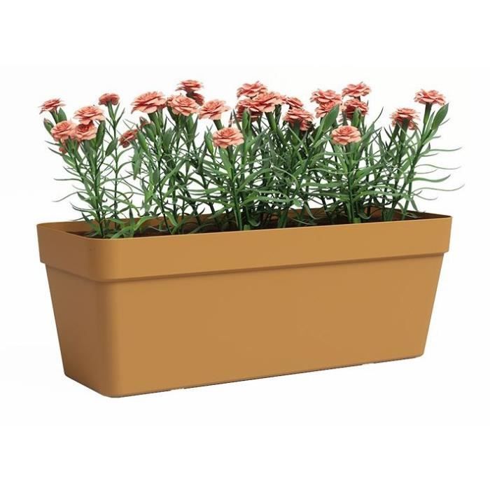 Jardiniere - Plastique - Jaune miel - Rectangulaire - L49,9 x P20 x H18,1cm - ARTEVASI - Paloma Tech