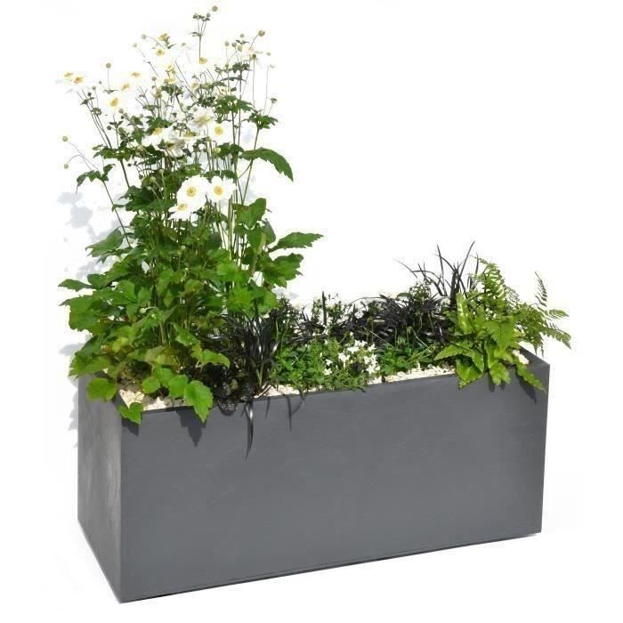 Jardiniere Volcania - EDA Plastiques - 99,5 x 39 x 43 cm - 98 L - Gris galet - Paloma Tech