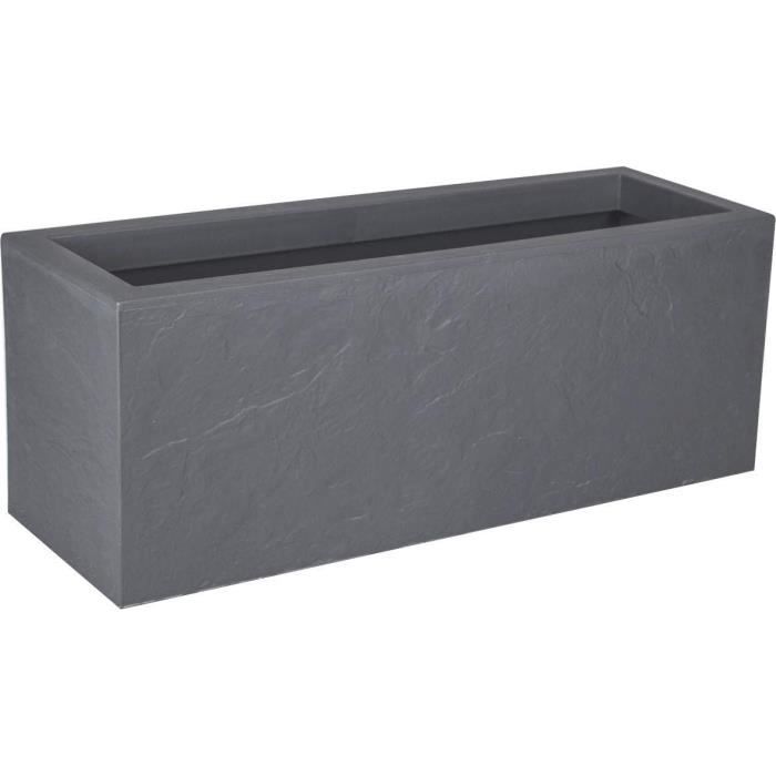 Jardiniere Volcania'Up 57 L - EDA - Décor Imitation Pierre - Gris galet - 79,5 x 29,5 x 29,5 cm - Paloma Tech