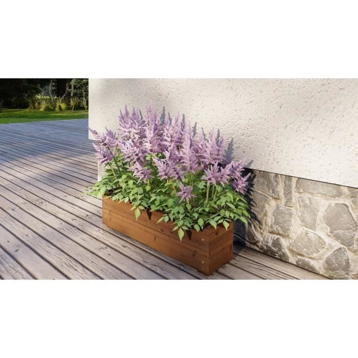 Jardinieres a fleurs EKJU - 75x18xh20 cm - Traitées en autoclave brun - Paloma Tech