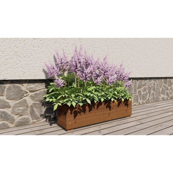 Jardinieres a fleurs EKJU - 75x18xh20 cm - Traitées en autoclave brun - Paloma Tech