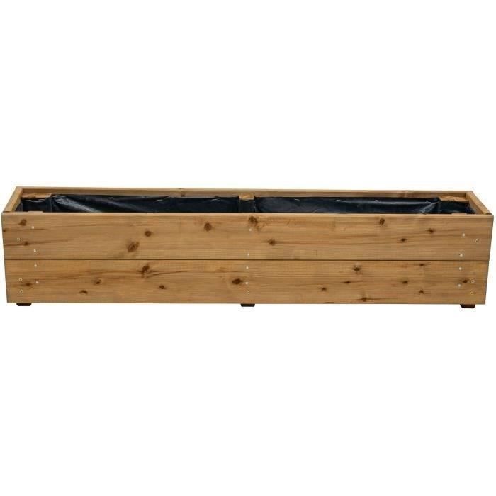 Jardinieres a fleurs EKJU - 95x18xh20 cm - Traitées en autoclave brun - Paloma Tech