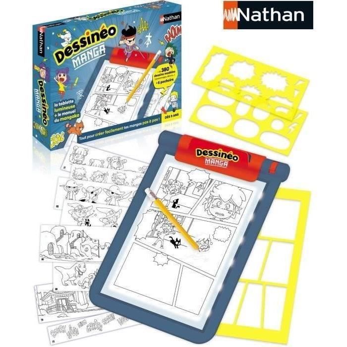 Jeu créatif - NATHAN - Dessinéo Manga - Tablette lumineuse pour créer des mangas