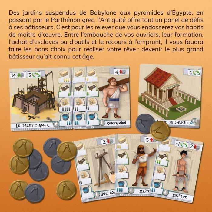 Jeu d’ambiance - Asmodee - Les Bâtisseurs: Antiquité - Devenez le premier bâtisseur du royaume