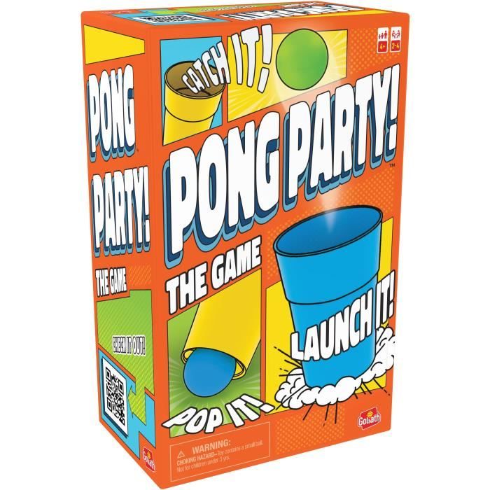 Jeu d’ambiance - GOLIATH - Pong Party - Balles de ping pong rebondissantes - Pour adultes et enfants