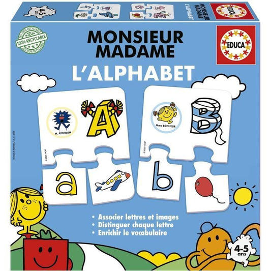 Jeu d’apprentissage - EDUCA - Monsieur Madame - Alphabet