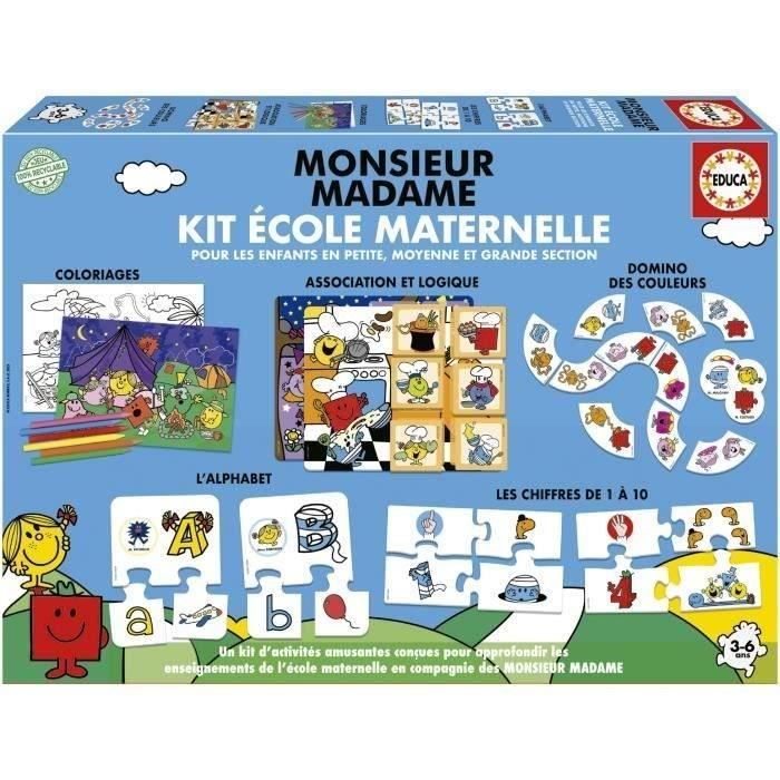 Jeu d’apprentissage - EDUCA - Monsieur Madame - Kit École Maternelle