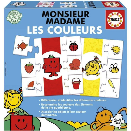 Jeu d’apprentissage - EDUCA - Monsieur Madame - Les Couleurs