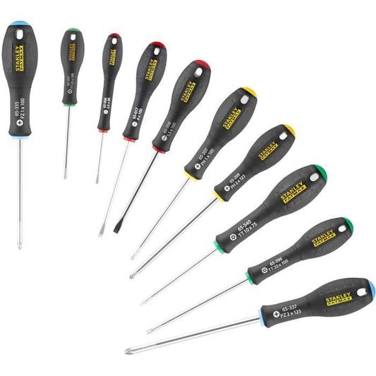 Jeu de 10 Tournevis - STANLEY FATMAX - FMHT0-62128 - Electricien + Mecanicien + Phillips + Pozidriv