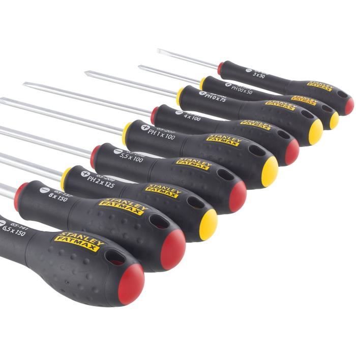 Jeu de 10 Tournevis - STANLEY FATMAX - FMHT65439-0 - Electricien + Mecanicien + Phillips + Testeur