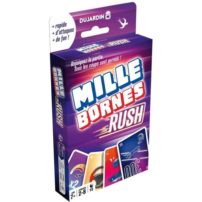 Jeu de cartes MILLE BORNES RUSH - DUJARDIN - Pour 2 joueurs ou plus - A partir de 7 ans