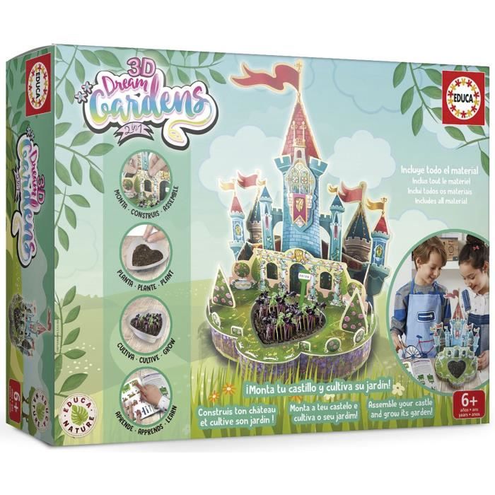 Jeu de construction et de création - EDUCA - 3D Dream Gardens 2In1 - Chateau