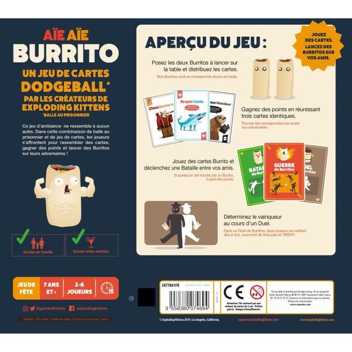 Jeu de société - ASMODEE - Aie Aie Burrito (Edition 2022) - Ambiance - 3 a 6 joueurs