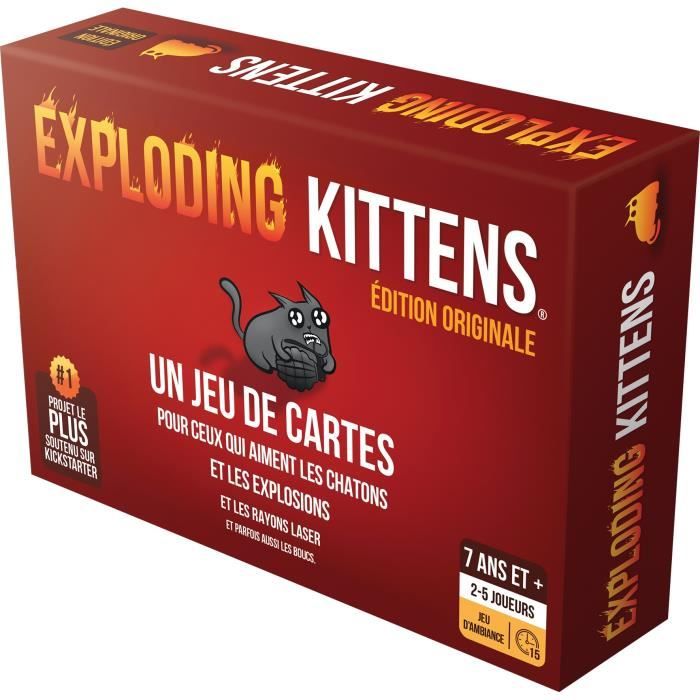 Jeu de société - ASMODEE - Exploding Kittens: Le Jeu de Base (Edition 2022) - 2 a 5 Joueurs - 15 Min