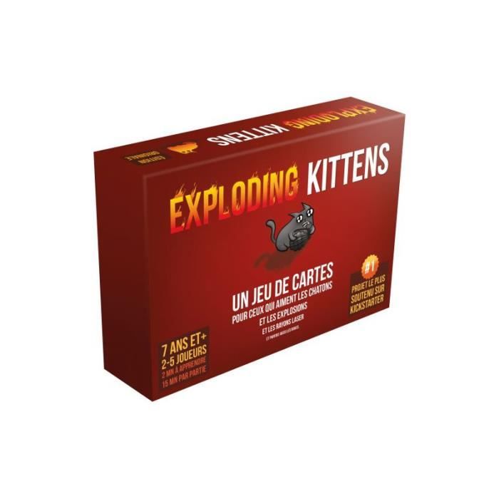 Jeu de société - ASMODEE - Exploding Kittens: Le Jeu de Base (Edition 2022) - 2 a 5 Joueurs - 15 Min