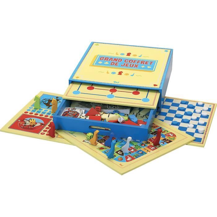 Jeu de société en bois - L’ARBRE A JOUER - Grand Coffret de Jeux - 200 Regles