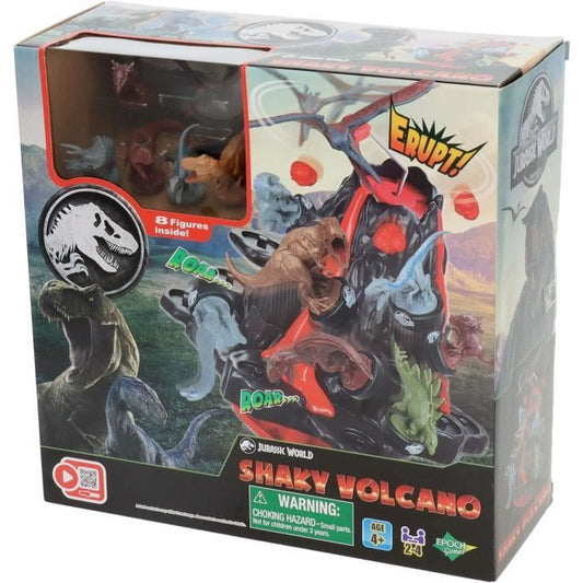 Jeu de Société - EPOCH GAMES - Jurassic World Shaky Volcano - Volcan en Éruption Dinosaures a Sauver!