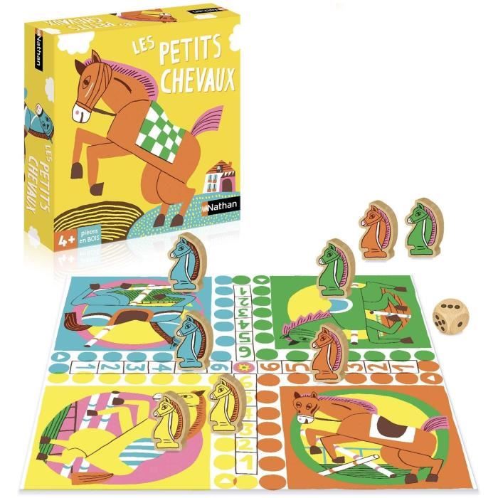 Jeu de société - NATHAN - Jeu des petits chevaux - Grand classique illustrations originales