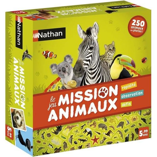 Jeu de Société - NATHAN - Mission Animaux - Observation et Rapidité - 250 Photos Réelles