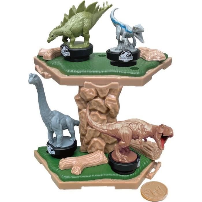 Jeu d’Équilibre - EPOCH GAMES - Jurassic World Island Quake - Dinosaures sur Plateforme Dernier en Place Gagne!