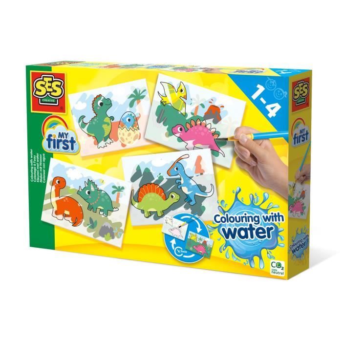 Jeu éducatif - Coloriage a l’eau - Dinos - Bleu - A partir de 12 mois - Mixte