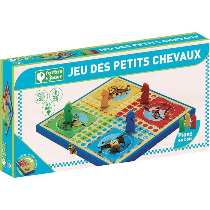 Jeujura - Coffret Pliant Petits Chevaux - L’arbre a Jouer - Jeu de Société - Âge Minimum: 3 Ans