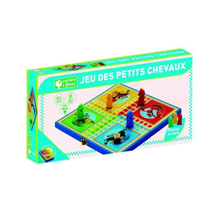 Jeujura - Coffret Pliant Petits Chevaux - L’arbre a Jouer - Jeu de Société - Âge Minimum: 3 Ans