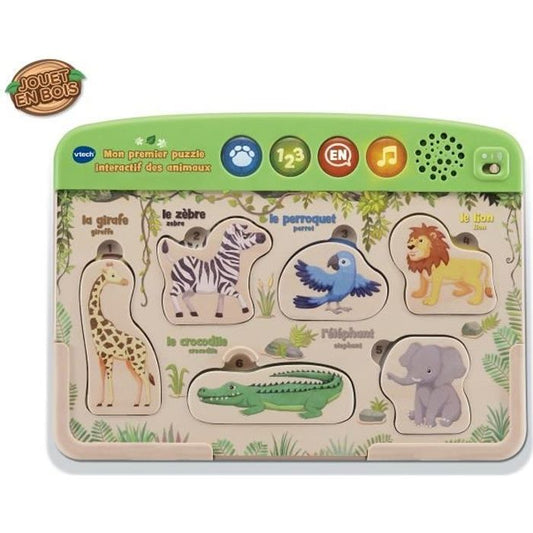 Jouet en bois interactif - VTECH - Mon Premier Puzzle des Animaux - FSC