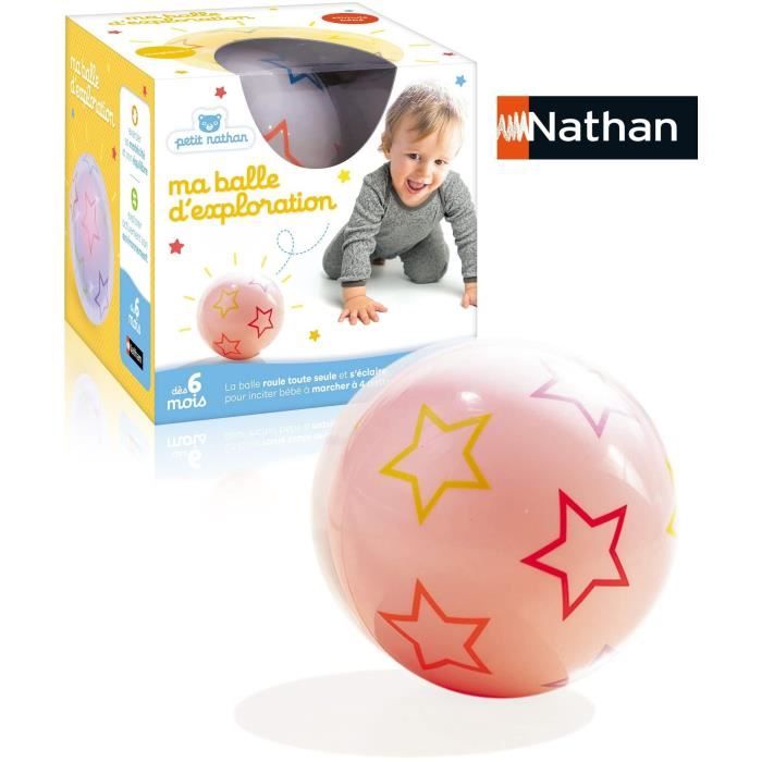 Jouet - NATHAN - Balle d’exploration - Motricité pour bébés change de couleur et direction