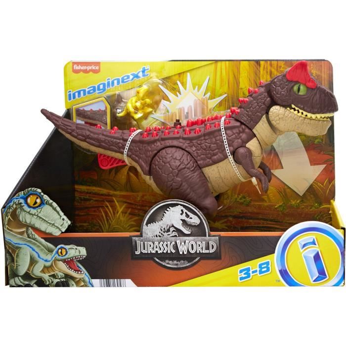 Jurassic World Imaginext-Jouet dinosaure Carnotaurus avec attaque de piques 2 éléments de jeu HML42