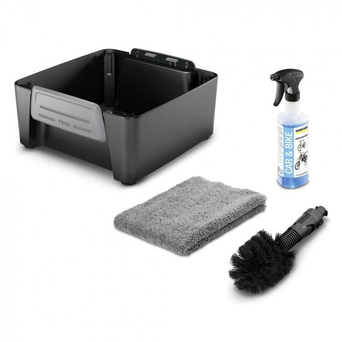 KARCHER Kit vélo - Accessoire associé au nettoyeur mobile OC3 - Chiffon microfibre une brosse universelle