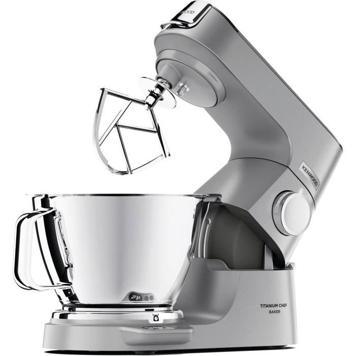 KENWOOD KVC85.124.SI - Robot pâtissier Titanium Chef Baker - 2 bols en inox 3,5L et 5L - Balance intégrée 6kg