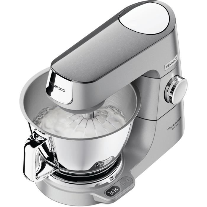 KENWOOD KVC85.124.SI - Robot pâtissier Titanium Chef Baker - 2 bols en inox 3,5L et 5L - Balance intégrée 6kg