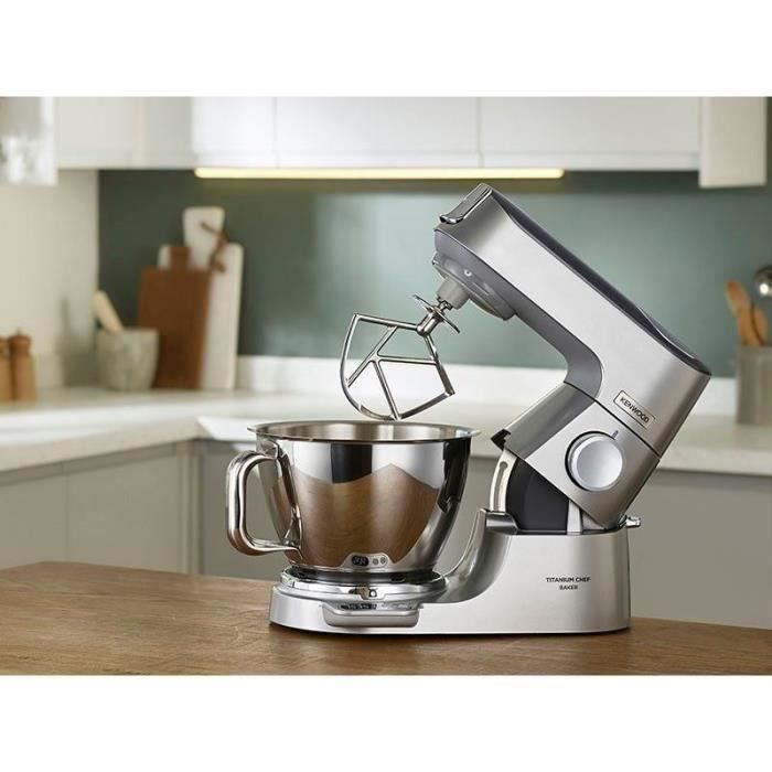 KENWOOD KVC85.124.SI - Robot pâtissier Titanium Chef Baker - 2 bols en inox 3,5L et 5L - Balance intégrée 6kg