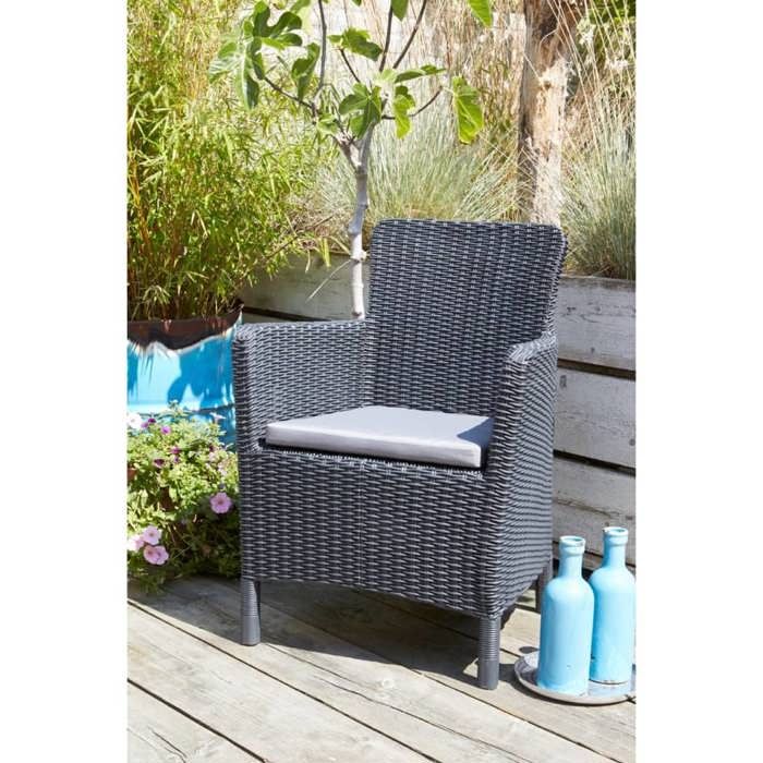 Keter Chaise de salle a manger de jardin Trenton Graphite 408946 - Paloma Tech