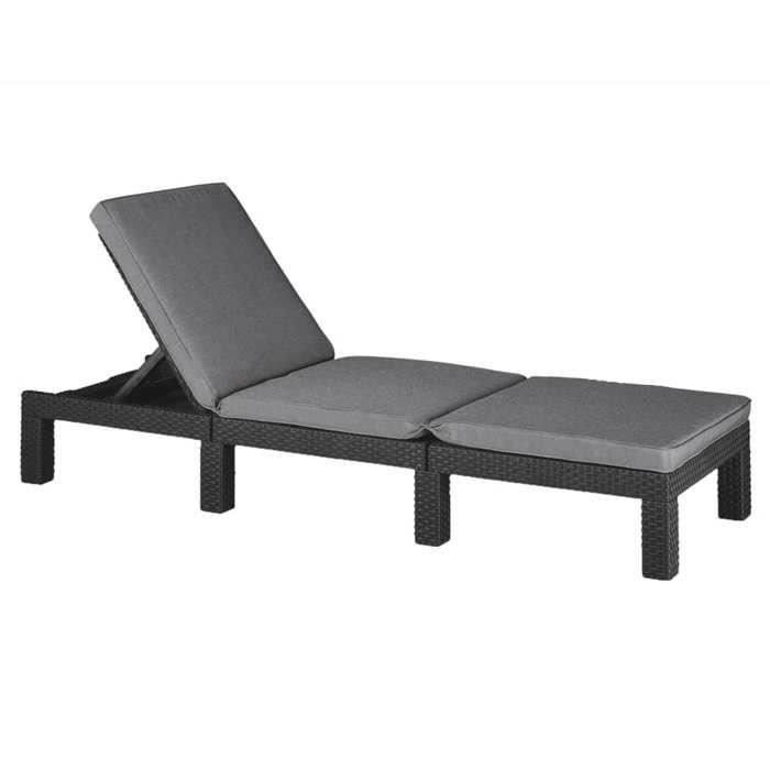 Keter Chaise longue avec coussin Daytona Graphite 441306 - Paloma Tech