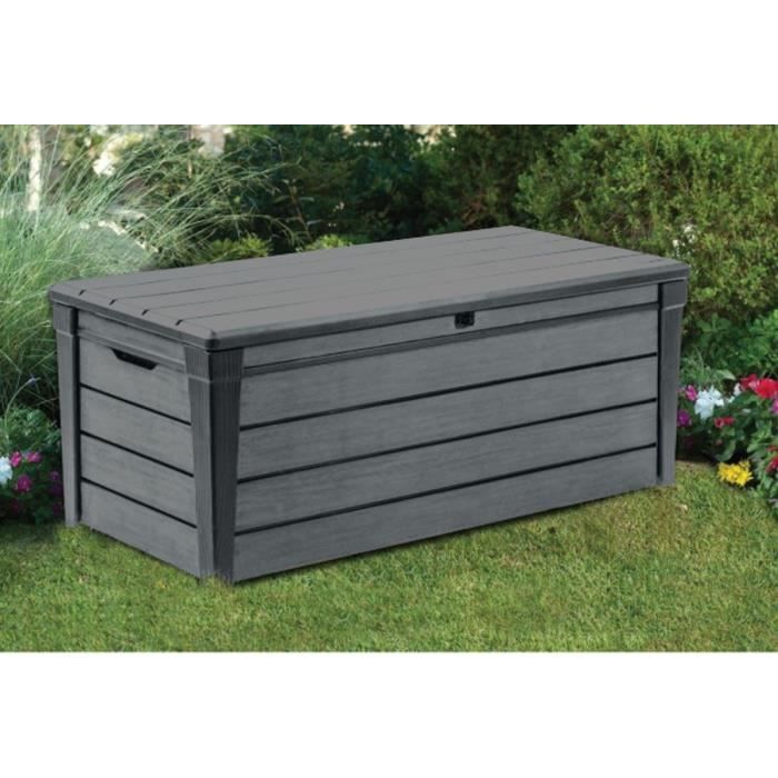 KETER - Coffre de rangement extérieur en résine 455 litres Gris - Malle de jardin - Paloma Tech